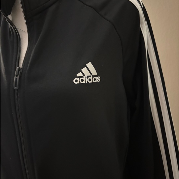 Adidas Black Jacket with White Logo Stripes Size L - Picture 15 of 15